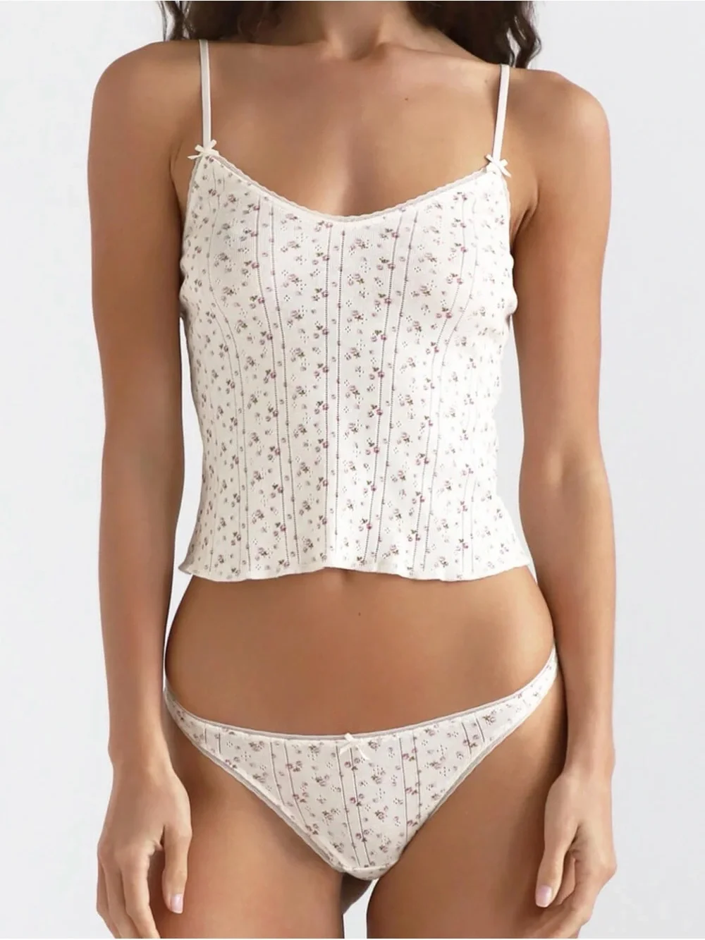 Cou Cou English Rose, Organic Cotton, Crop Cami. M - Picture 1 of 8
